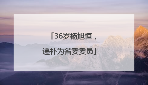 36岁杨旭恒，递补为省委委员