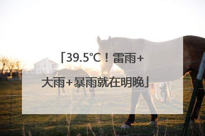 39.5℃！雷雨+大雨+暴雨就在明晚
