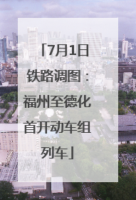7月1日铁路调图：福州至德化首开动车组列车