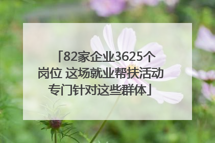 82家企业3625个岗位 这场就业帮扶活动专门针对这些群体