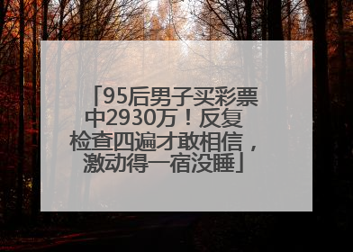 95后男子买彩票中2930万！反复检查四遍才敢相信，激动得一宿没睡