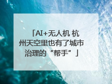 AI+无人机 杭州天空里也有了城市治理的“帮手”