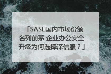 SASE国内市场份额名列前茅 企业办公安全升级为何选择深信服？