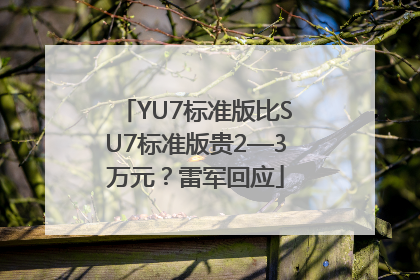 YU7标准版比SU7标准版贵2—3万元？雷军回应